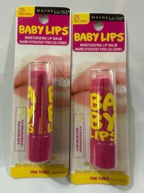 Maybelline Baby Lips Moisturizing Lip Balm 25 Pink Punch (Pack of 2)